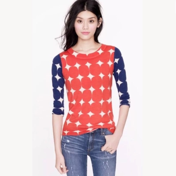 J. Crew Sweaters - J CREW Merino Tippi Sweater Mod Dot 3/4 Sleeve B20